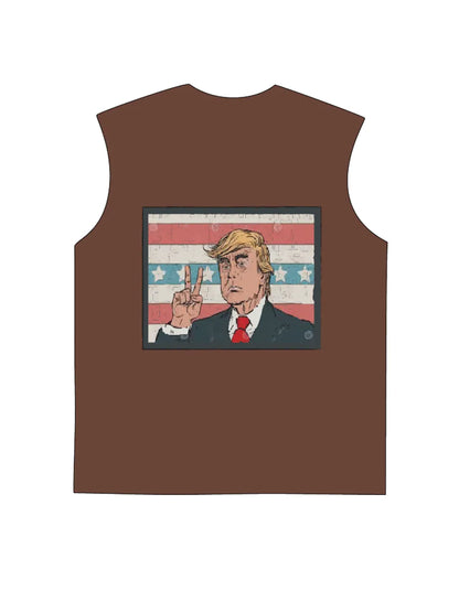 230g Cotton MAGA Printed Wash Old Sleeveless T-shirt