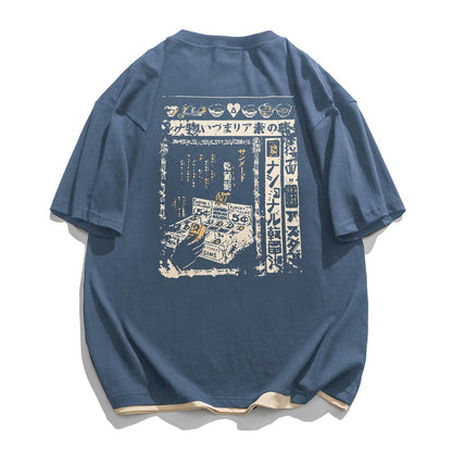 Mens 90s Vintage Oversized Shirts Unisex Harajuku T Shirt Print Graphic Tees