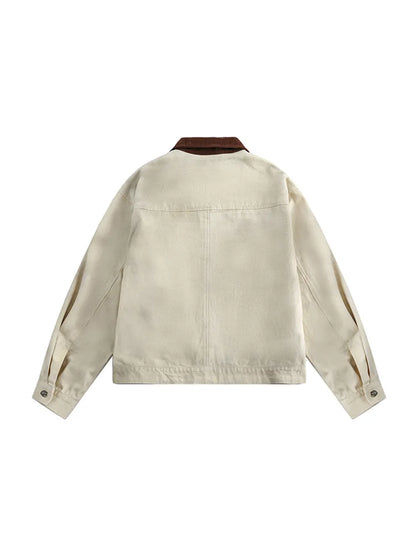 Letter Patchwork Distressed Denim Jacket for Men