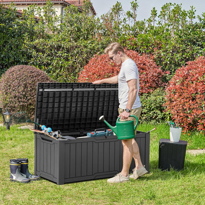 YITAHOME 120 Gallon Large Deck Box Upgraded Resin Outdoor Storage Boxes