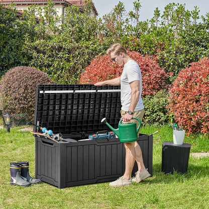 YITAHOME 120 Gallon Large Deck Box Upgraded Resin Outdoor Storage Boxes