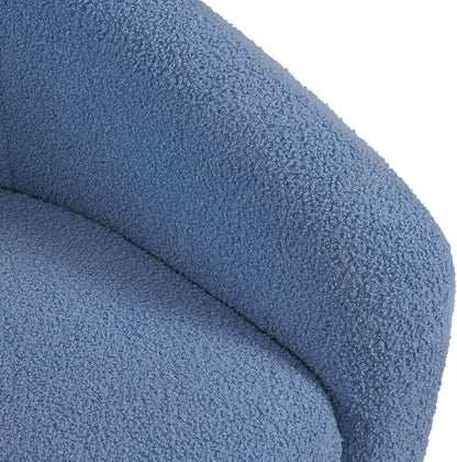 Yaheetech Accent Barrel Chair Boucle Fabric Club Chair