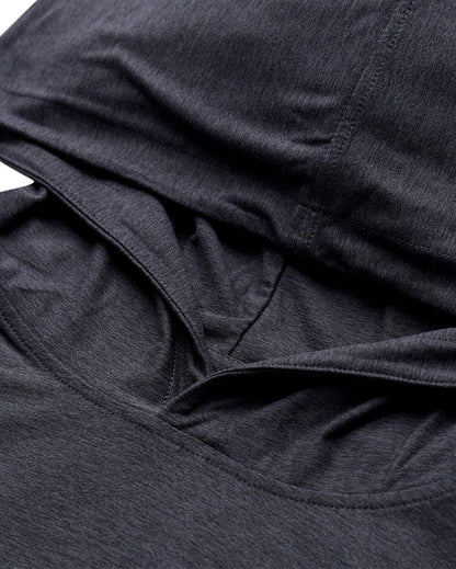 Mens Long Sleeve Hooded Active Tee Lightweight Workout Shirt with Hood