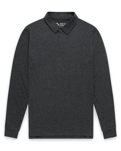 Long Sleeve Polo Shirt Sweatshirt for Men Blue
