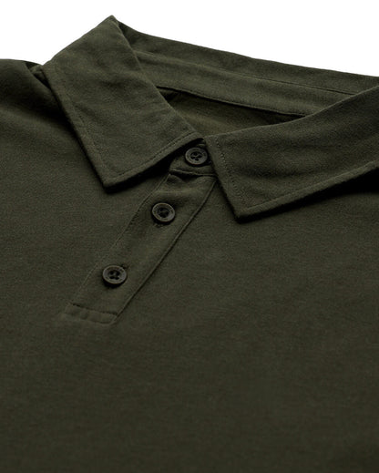 Long Sleeve Polo Shirt Sweatshirt for Men Blue