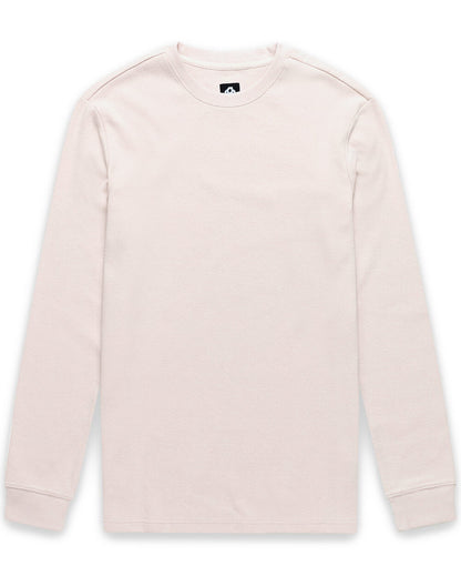 Mens Long Sleeve Waffle Knit Crewneck Shirt Casual Thermal Pullover