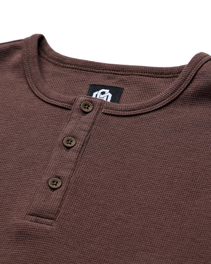 Mens Long Sleeve Waffle Knit Henley Shirt Casual Button Front Thermal Top