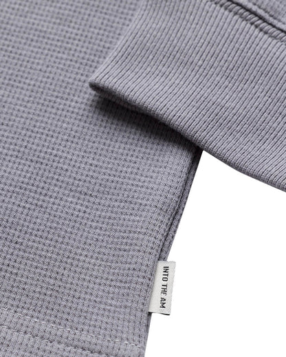 Mens Long Sleeve Waffle Knit Henley Shirt Casual Button Front Thermal Top