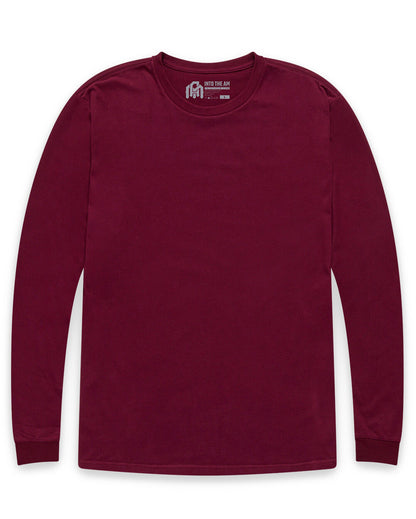 Long Sleeve Tee Mens Essential Solid Tee Lightweight Breathable Comfy Fit