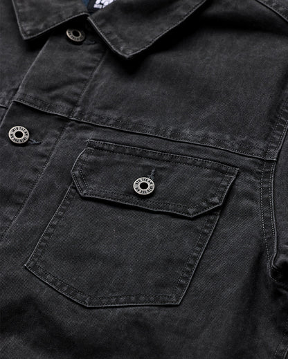 Mens Trucker Jacket Classic Fit Button Up with Chest and Side Pockets
