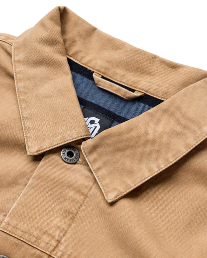 Mens Trucker Jacket Classic Fit Button Up with Chest and Side Pockets