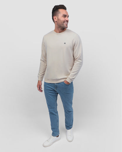 Mens Crewneck Sweatshirt Classic Fit Fleece Pullover Casual Long Sleeve Shirt