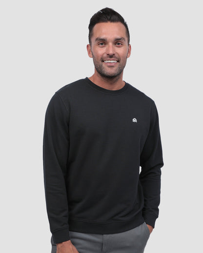 Mens Crewneck Sweatshirt Classic Fit Fleece Pullover Casual Long Sleeve Shirt