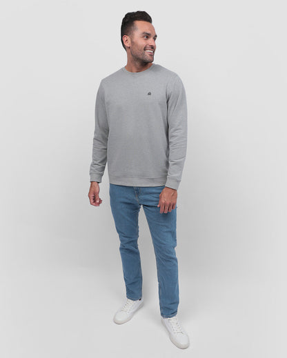 Mens Crewneck Sweatshirt Classic Fit Fleece Pullover Casual Long Sleeve Shirt