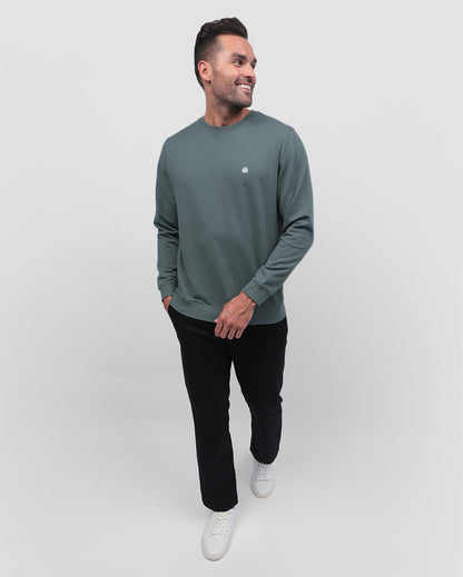 Mens Crewneck Sweatshirt Classic Fit Fleece Pullover Casual Long Sleeve Shirt