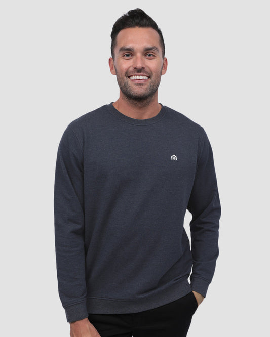 Mens Crewneck Sweatshirt Classic Fit Fleece Pullover Casual Long Sleeve Shirt