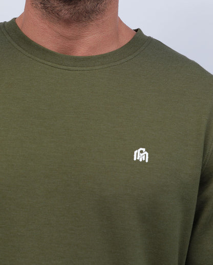 Mens Crewneck Sweatshirt Classic Fit Fleece Pullover Casual Long Sleeve Shirt