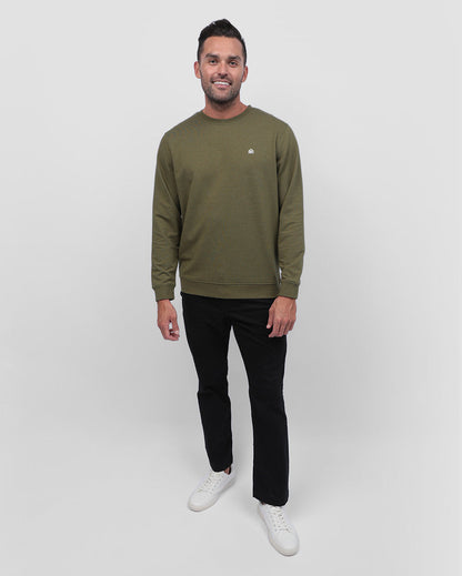 Mens Crewneck Sweatshirt Classic Fit Fleece Pullover Casual Long Sleeve Shirt