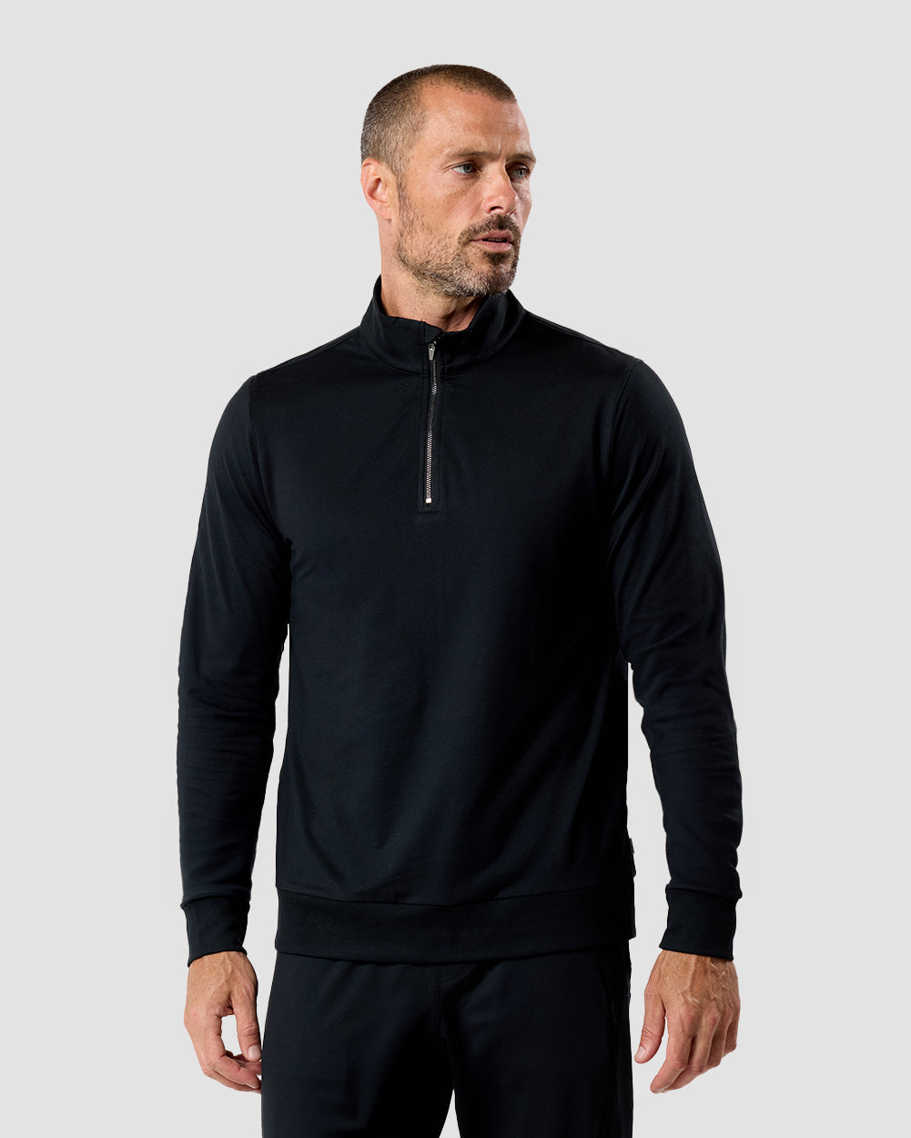 Mens Quarter Zip Tee Lightweight Long Sleeve Athletic Shirt Casual Pullover Top