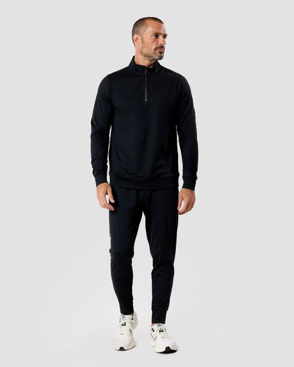 Mens Quarter Zip Tee Lightweight Long Sleeve Athletic Shirt Casual Pullover Top