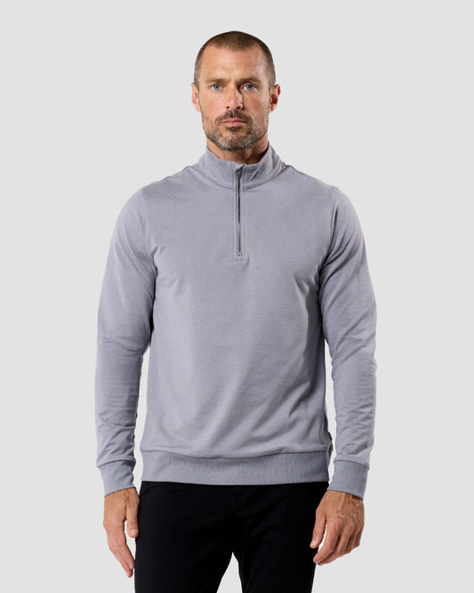 Mens Quarter Zip Tee Lightweight Long Sleeve Athletic Shirt Casual Pullover Top