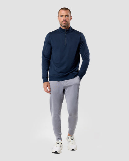 Mens Quarter Zip Tee Lightweight Long Sleeve Athletic Shirt Casual Pullover Top