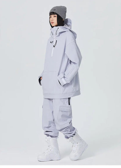 Women’s 2 Piece Ski Suit Set with Hoodie Jacket and Loose Pants
