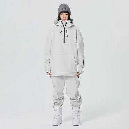 Women’s 2 Piece Ski Suit Set with Hoodie Jacket and Loose Pants