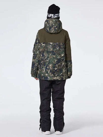 Women’s Floral Printed Snow Jacket and Bib Pants Winter Set
