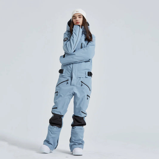 Women’s One Piece Hooded Ski Suit Winter Snowsuit Jumpsuit