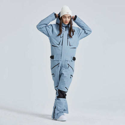 Women’s One Piece Hooded Ski Suit Winter Snowsuit Jumpsuit