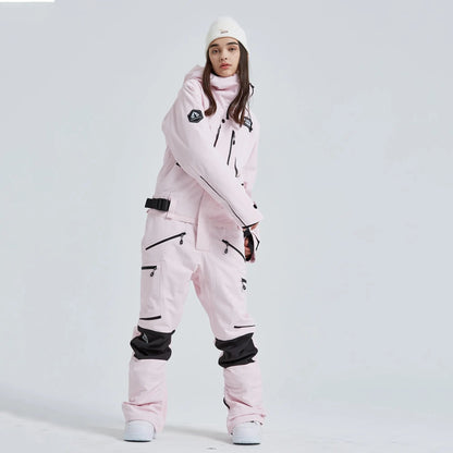 Women’s One Piece Hooded Ski Suit Winter Snowsuit Jumpsuit