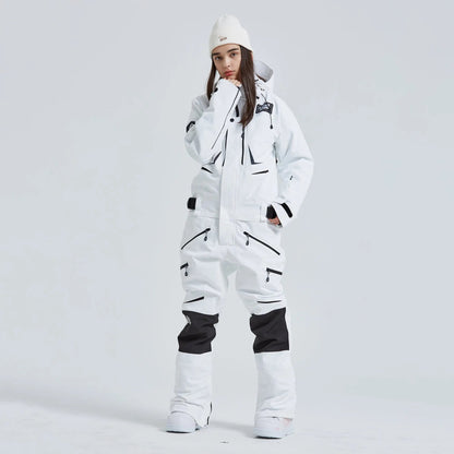 Women’s One Piece Hooded Ski Suit Winter Snowsuit Jumpsuit
