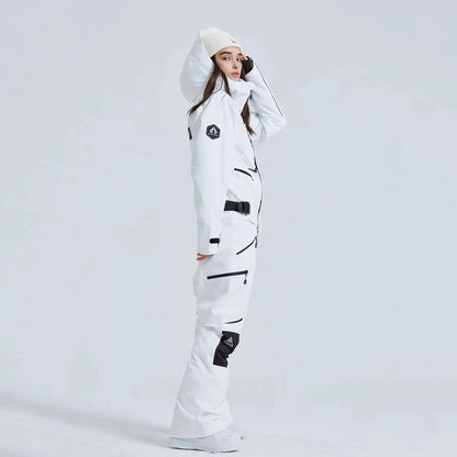 Women’s One Piece Hooded Ski Suit Winter Snowsuit Jumpsuit