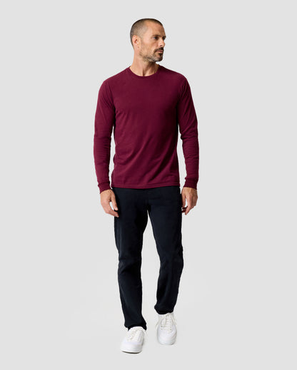 Long Sleeve Tee Mens Essential Solid Tee Lightweight Breathable Comfy Fit