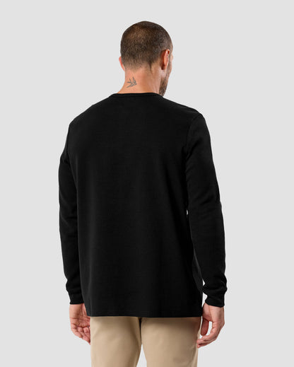 Mens Long Sleeve Waffle Knit Henley Shirt Casual Button Front Thermal Top