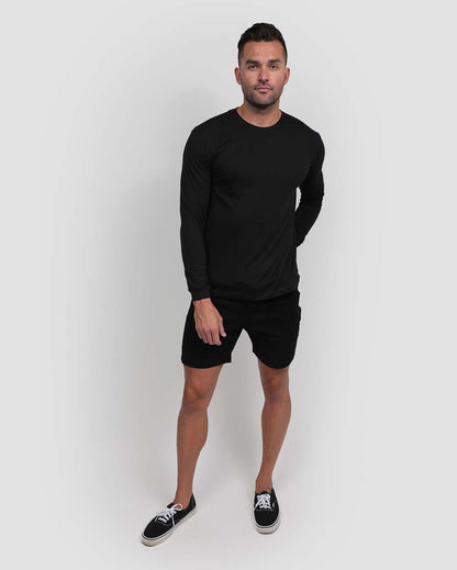Long Sleeve Tee Mens Essential Solid Tee Lightweight Breathable Comfy Fit