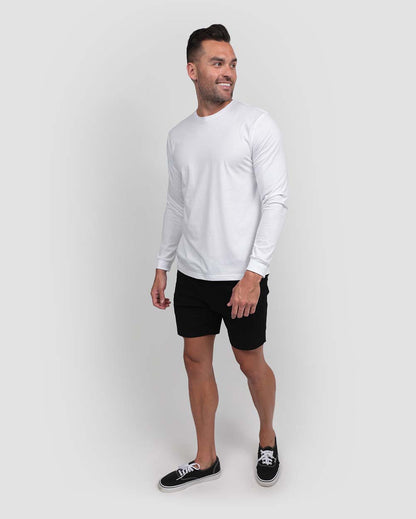Long Sleeve Tee Mens Essential Solid Tee Lightweight Breathable Comfy Fit