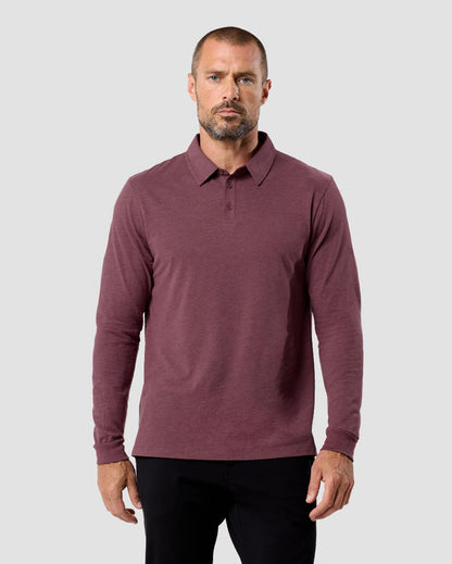 Long Sleeve Polo Shirt Sweatshirt for Men Blue