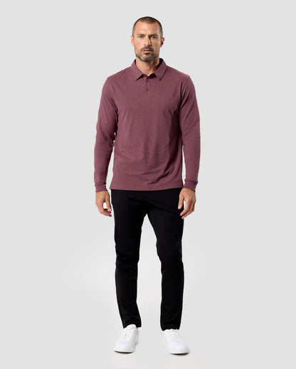 Long Sleeve Polo Shirt Sweatshirt for Men Blue