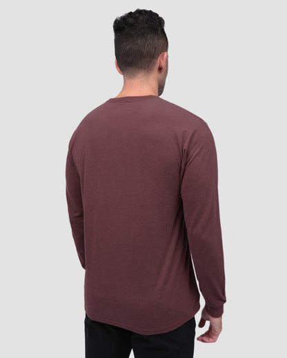 Long Sleeve Tee Mens Essential Solid Tee Lightweight Breathable Comfy Fit