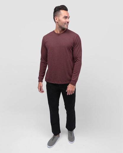 Long Sleeve Tee Mens Essential Solid Tee Lightweight Breathable Comfy Fit