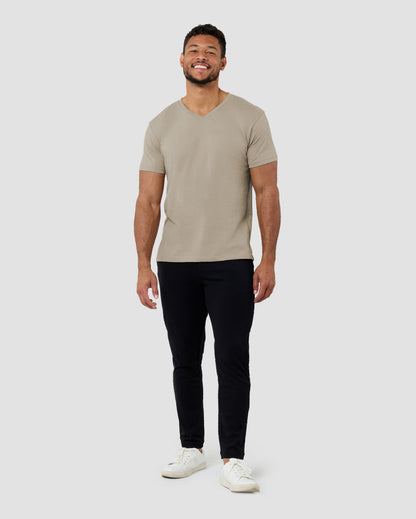 V-Neck Tee Cotton Black T-shirt for Men