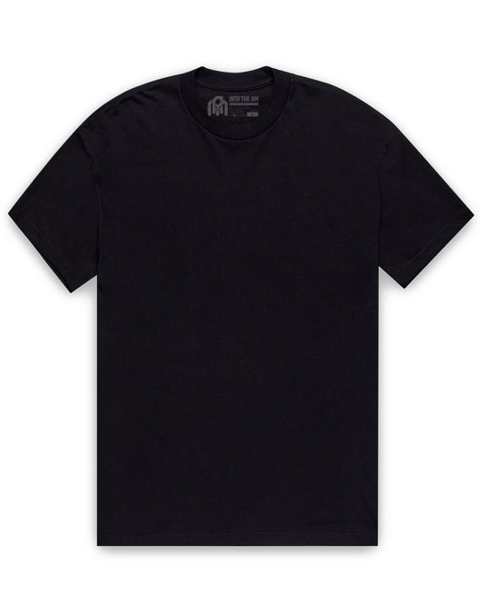 Minimalist Mens T Shirt Classic Fit Solid Color Daily Wear Black