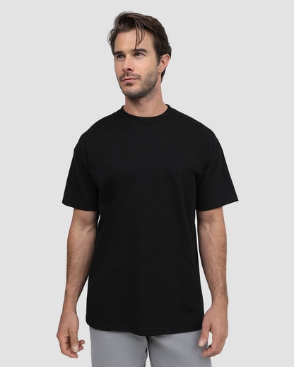 Minimalist Mens T Shirt Classic Fit Solid Color Daily Wear Black