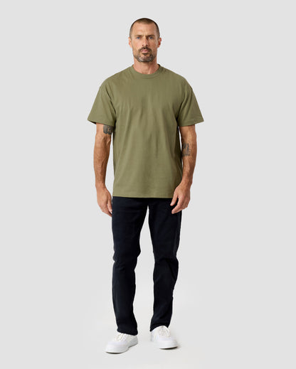 Minimalist Mens T Shirt Classic Fit Solid Color Daily Wear Black