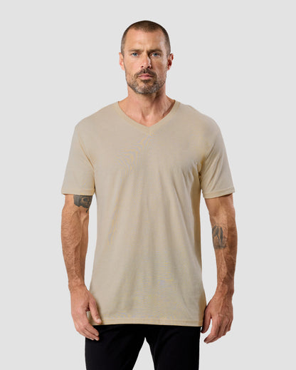 V-Neck Tee Cotton Black T-shirt for Men