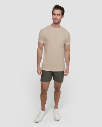 Mens Pocket T Shirt Classic Solid Color Casual Tee