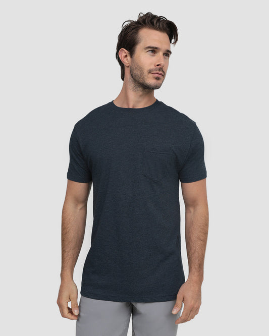 Mens Pocket T Shirt Classic Solid Color Casual Tee