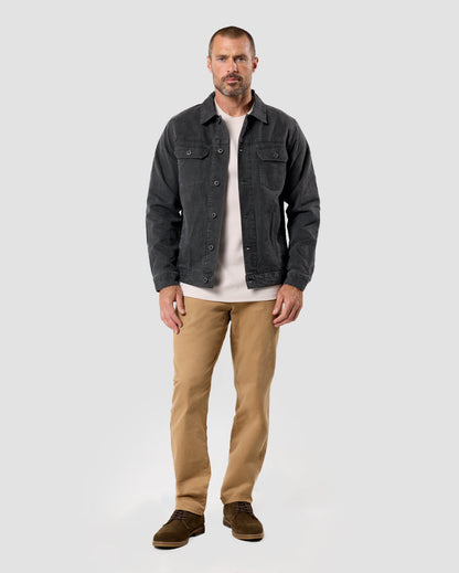 Mens Trucker Jacket Classic Fit Button Up with Chest and Side Pockets